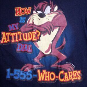 Vintage Warner Bros. Taz Bad Attitude  IDGAF T-Shirt